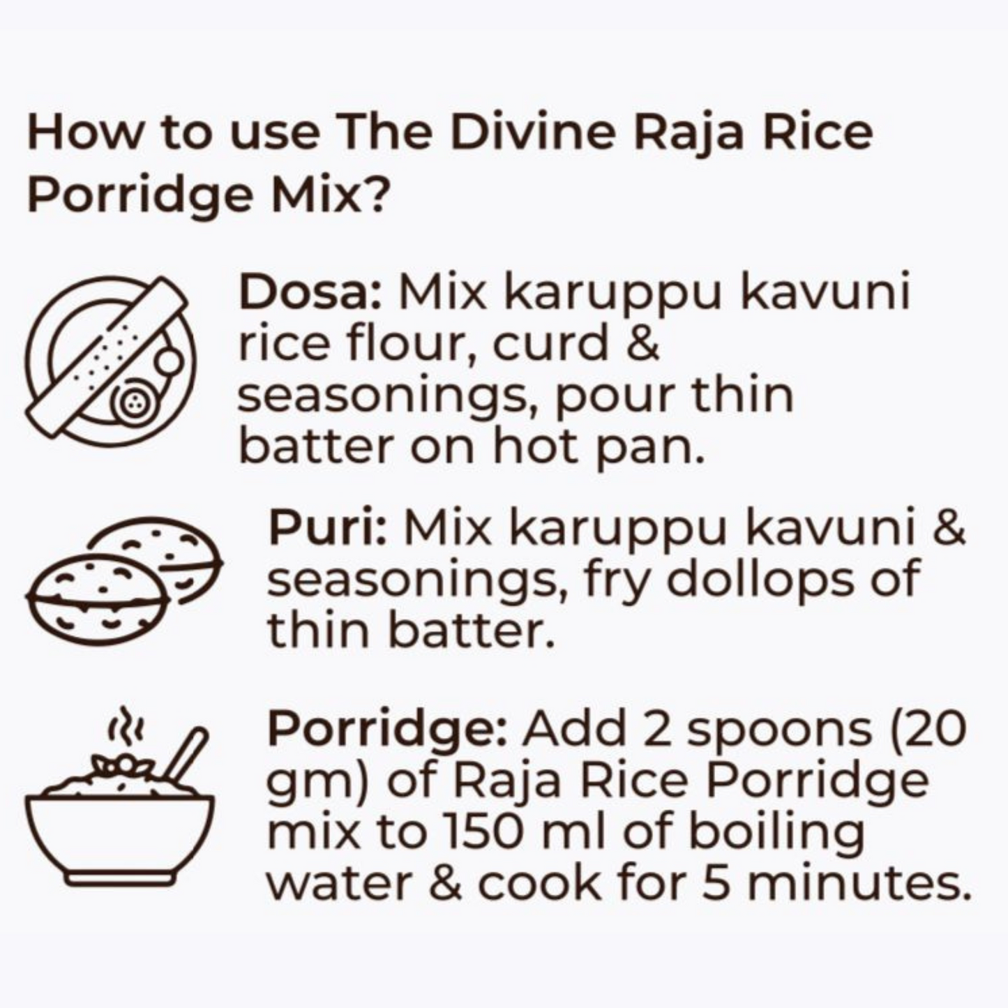 Raja’s Black Rice Porridge Mix – Karuppu Kavuni Kanji 250g