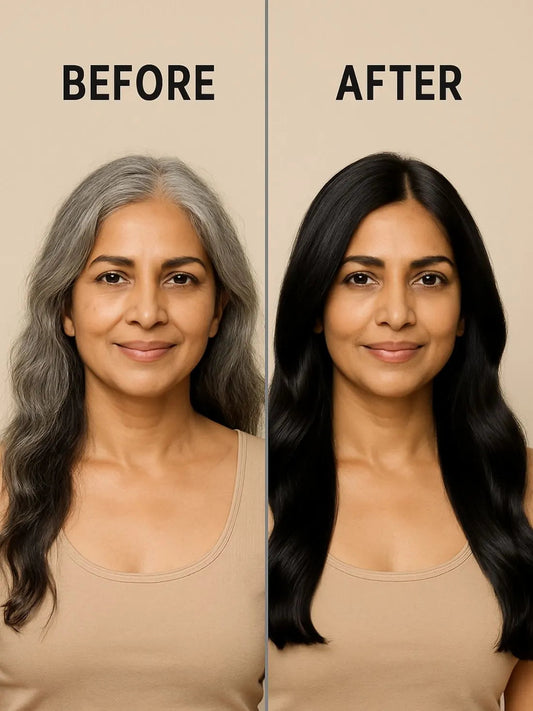 Instant black hair colouring shampoo + conditioner - 75gm(no paraben , no ammonia , lasts 3-4 weeks)