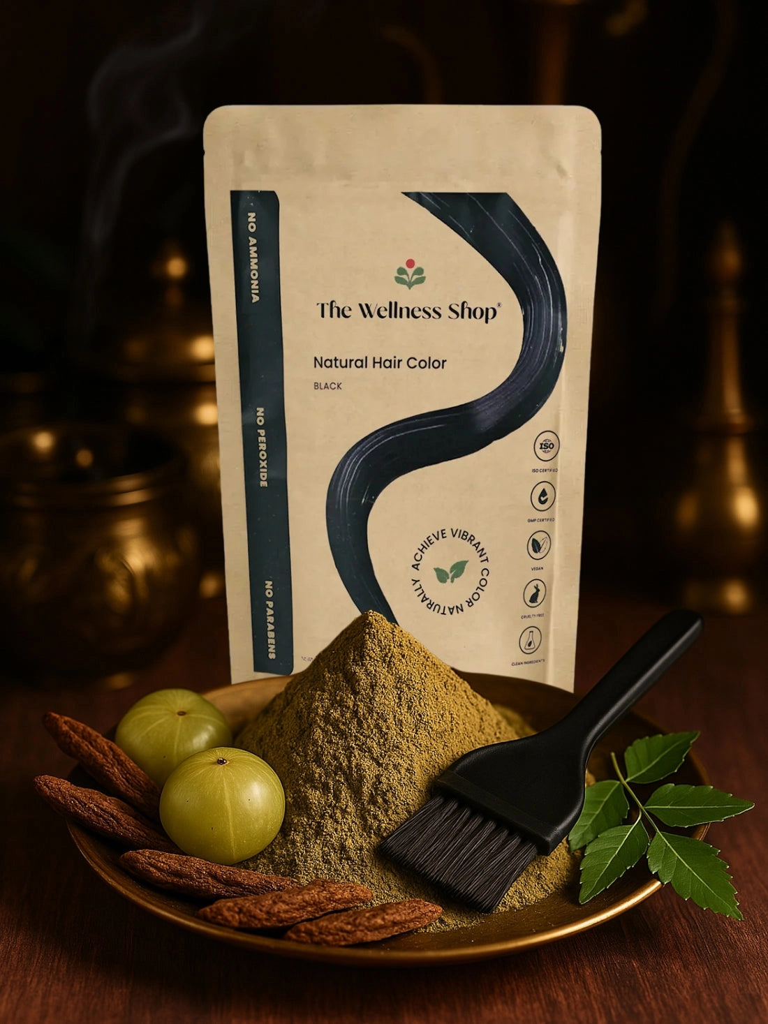 Natural black hair colour - 100gm (no ammonia, premium quality, lasts 3 weeks)