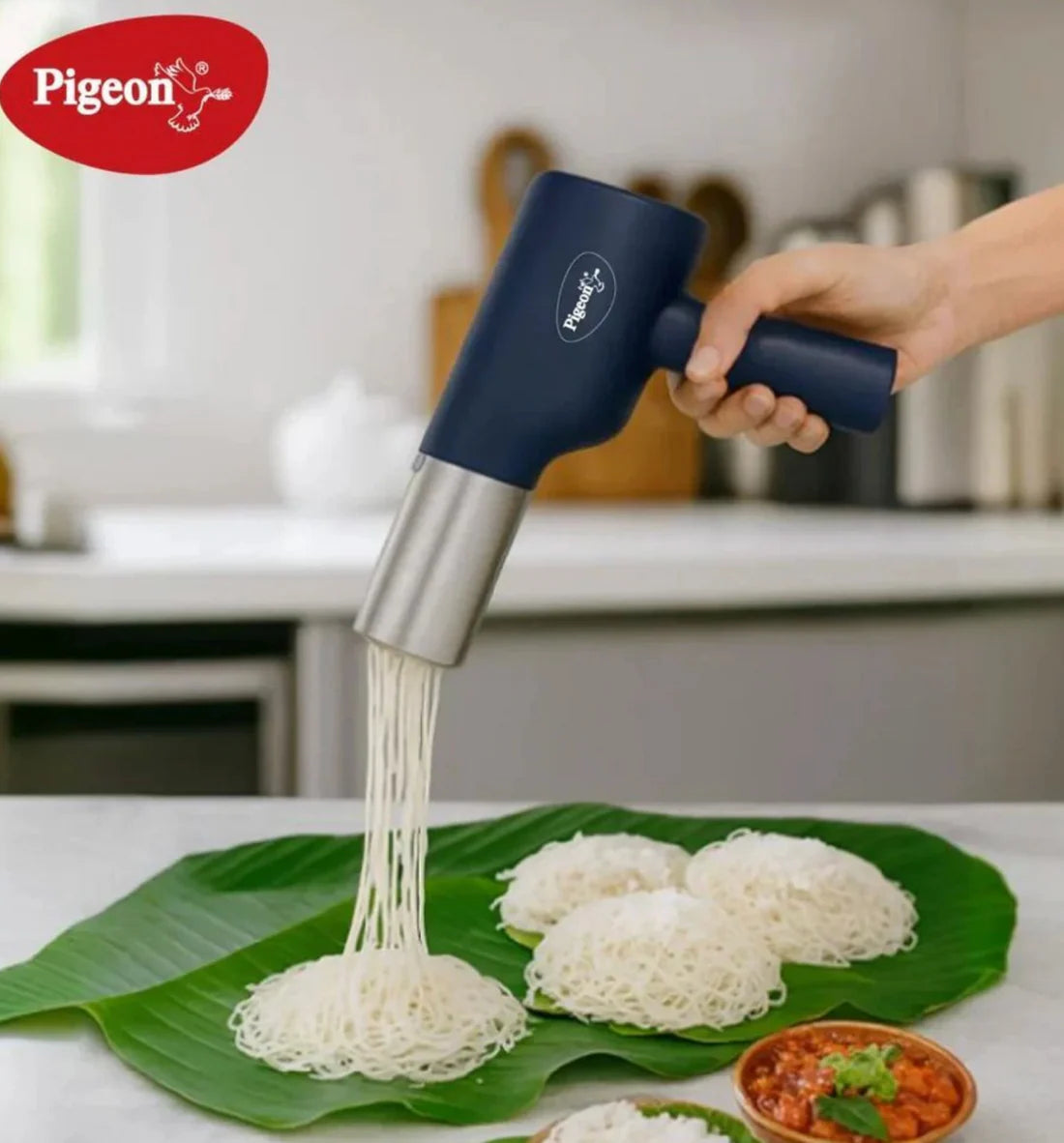 Pigeon Electric Rechargeable Idiyappam and Noodle Maker, Pasta Machine