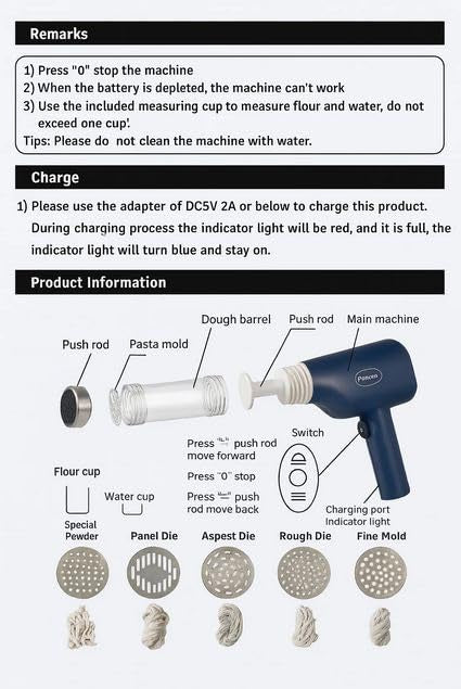 Pigeon Electric Rechargeable Idiyappam and Noodle Maker, Pasta Machine