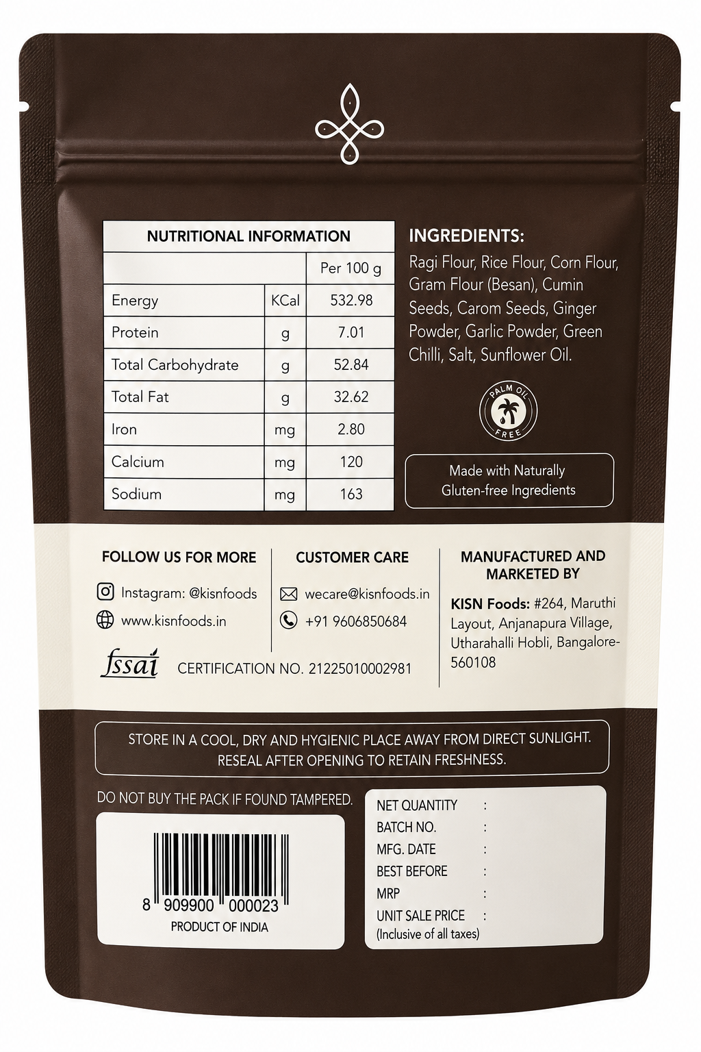 Crispanna Simply Ragi-Back Image
