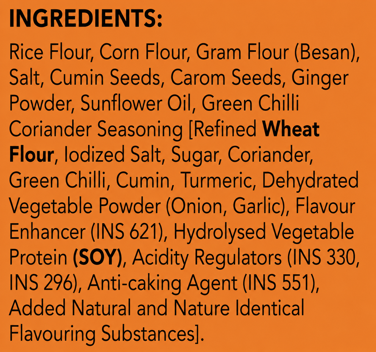 Crispanna Desi Zing Ingredients