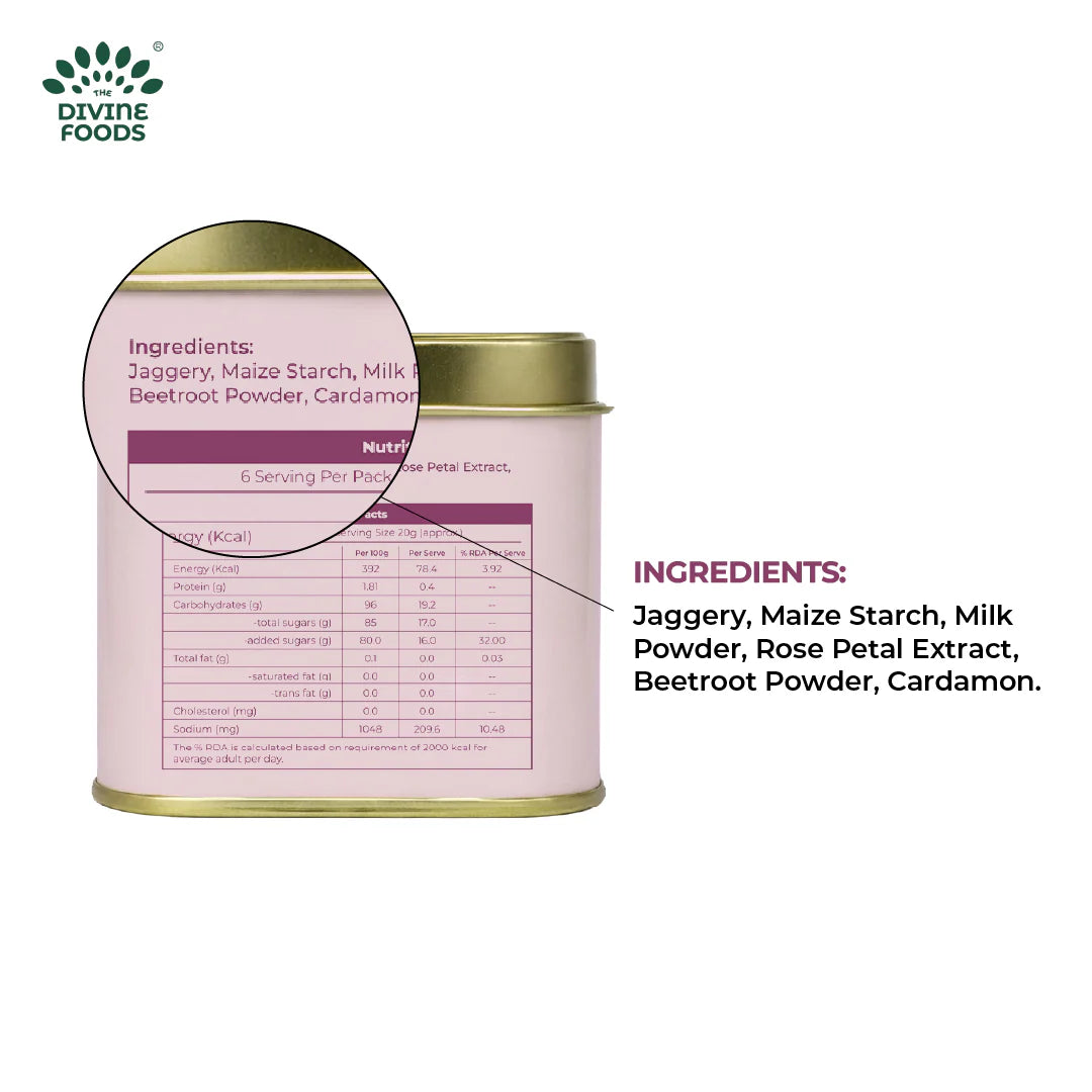 Rose Petal Mix Natural Beetroot Drink Powder | Healthy Instant Rose Beverage