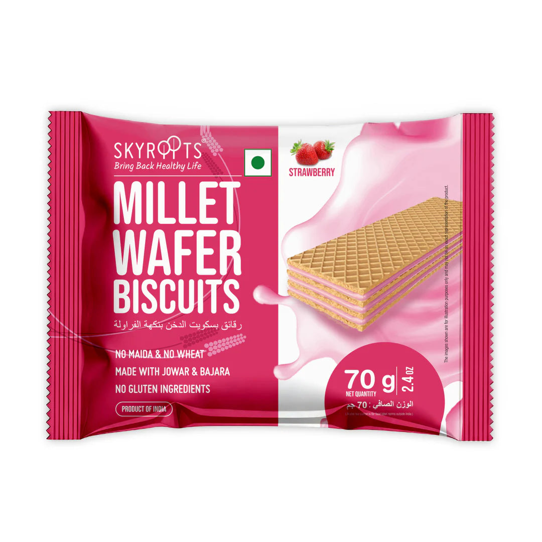 Millet Wafer Biscuits Strawberry 70g