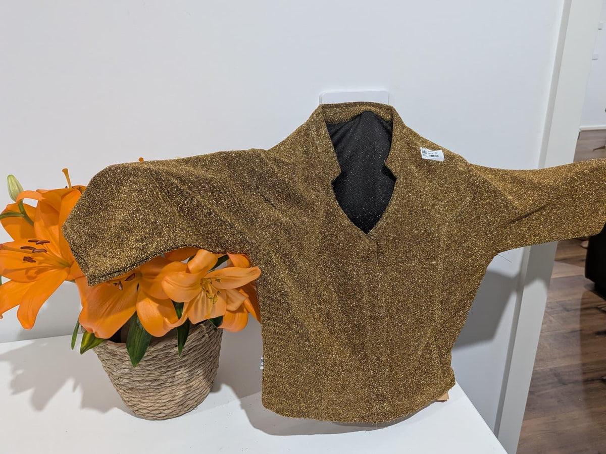 Stylish Stretchable Golden Blouse - Size L