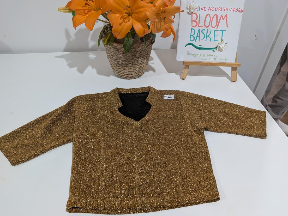 Stylish Stretchable Golden Blouse - Size L