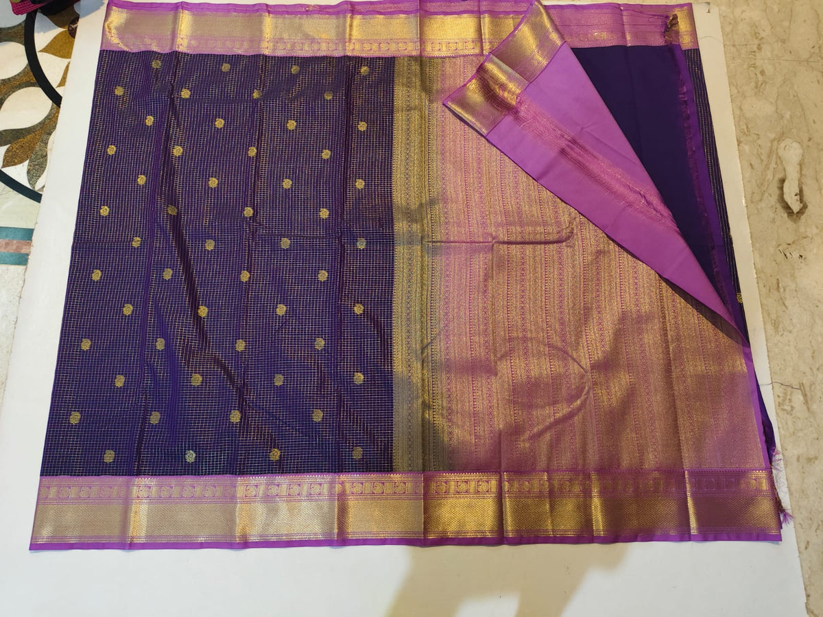 Deep Purple and Lavender semi silk saree