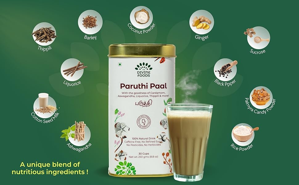 Paruthi Paal-Cotton Seed Instant Latte Mix(Cold and Cough remedy/Helps with Menstrual Cramps)
