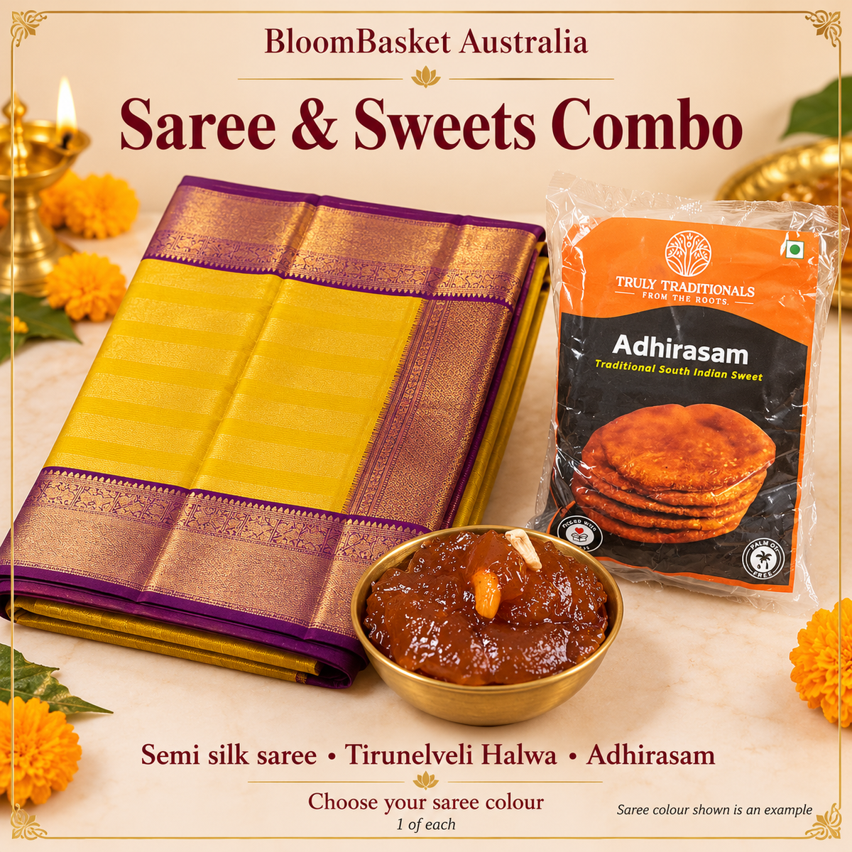 Saree & Sweets Combo - included products